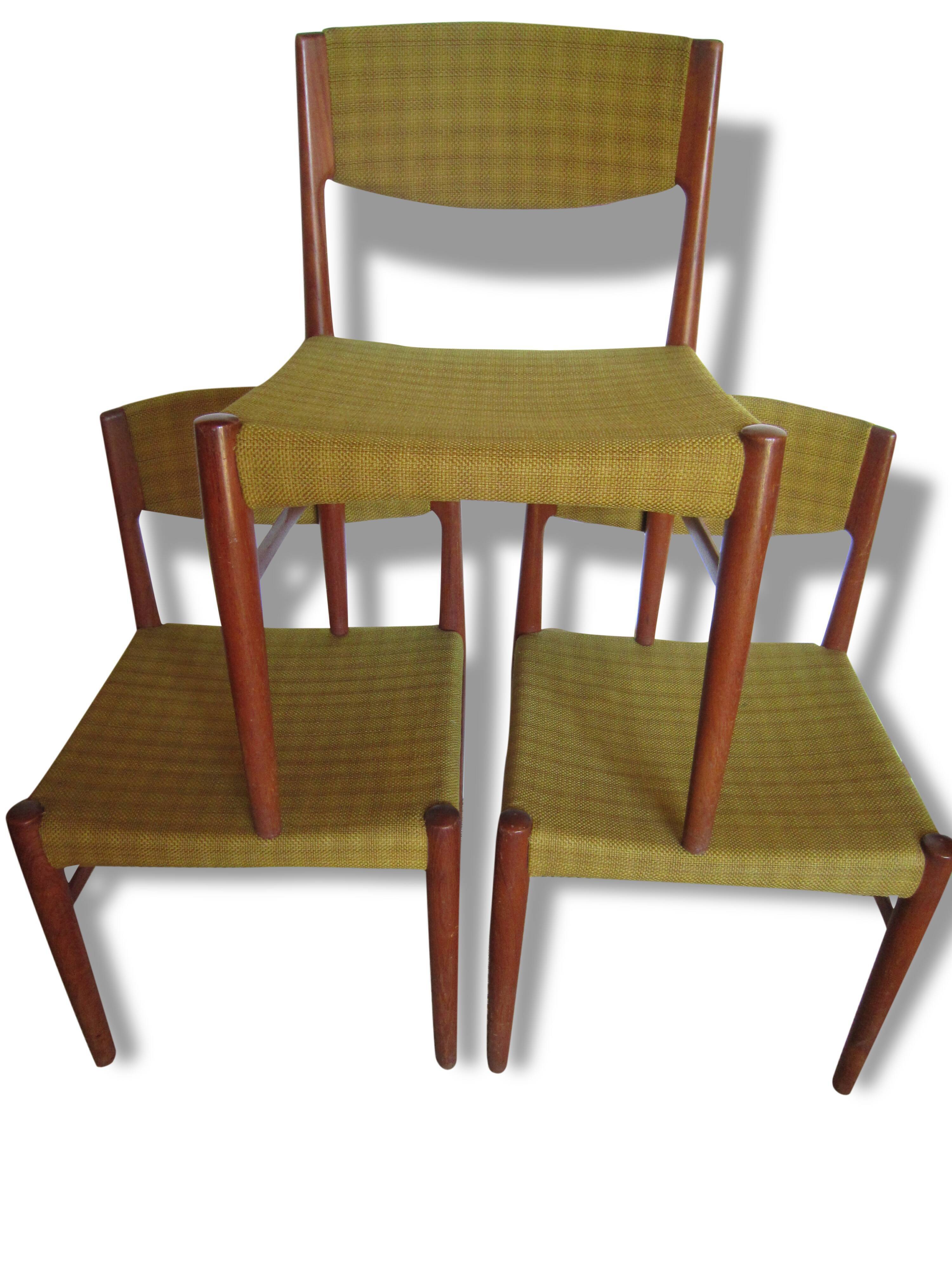 3 chairs teak Danish Glostrup MOBLERFABRIK