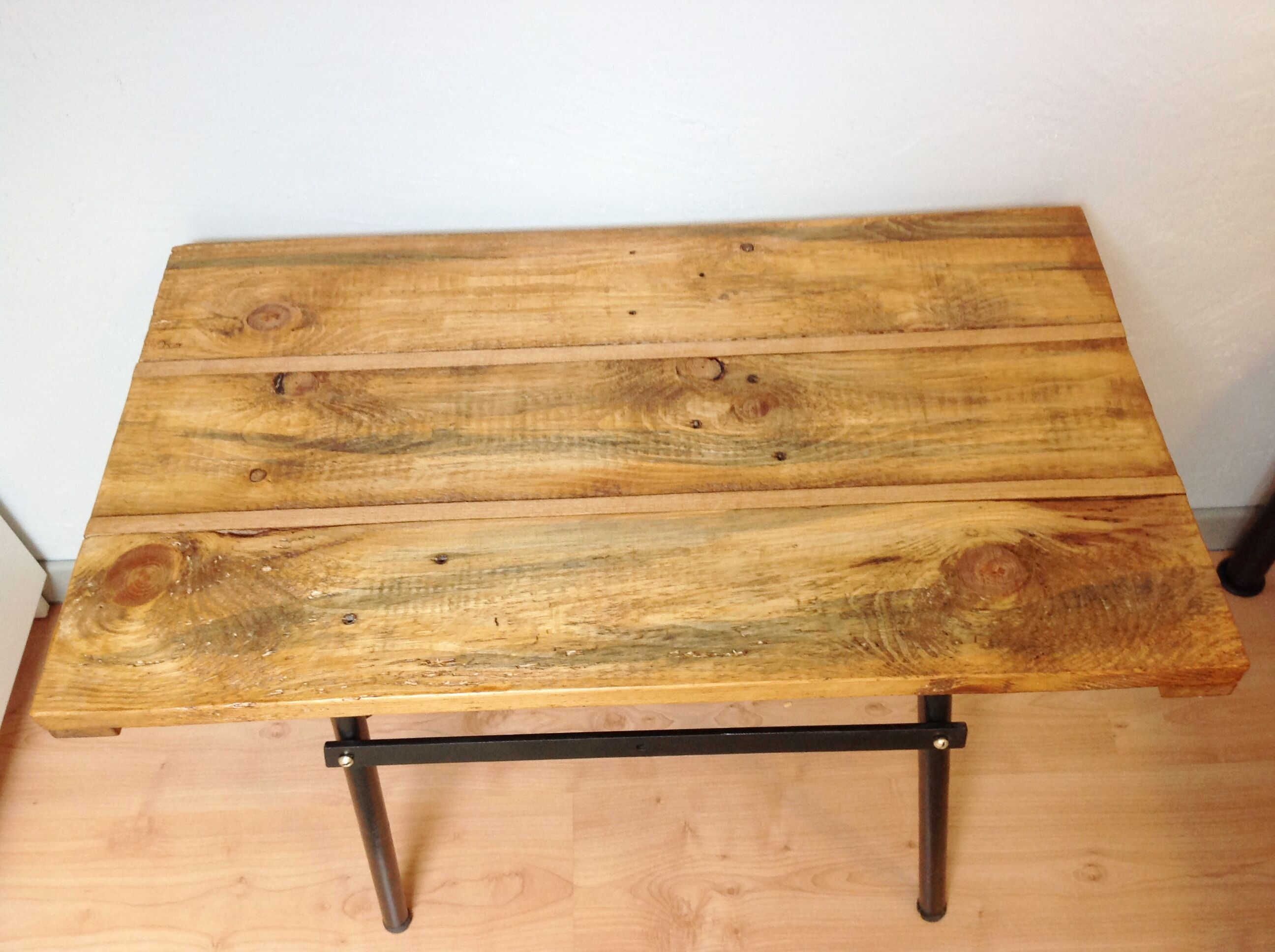 Wooden and metal side table industrial style 6070s