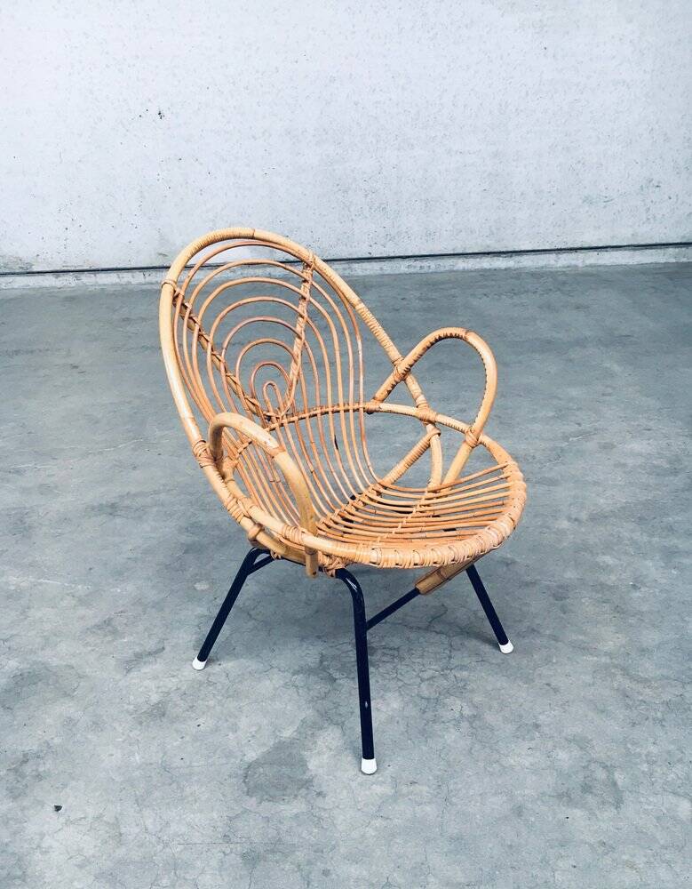 Set of Rattan Lounge Chairs attributed to Rohe Noordwolde, 1960s