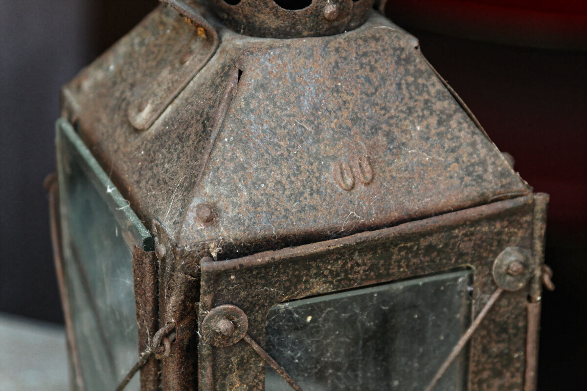 Ancient wrought iron lantern