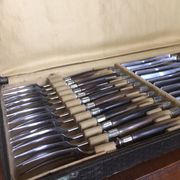 Series of dessert cutlery in stainless steel "with two lions"