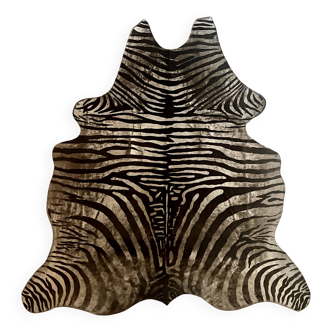 Tapis de peau véritable imprimé zebre