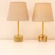 Mid-century modern Italian onyx and brass table lamps, set of 2