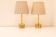 Mid-century modern Italian onyx and brass table lamps, set of 2