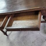 19th century oak desk table with 2 drawers