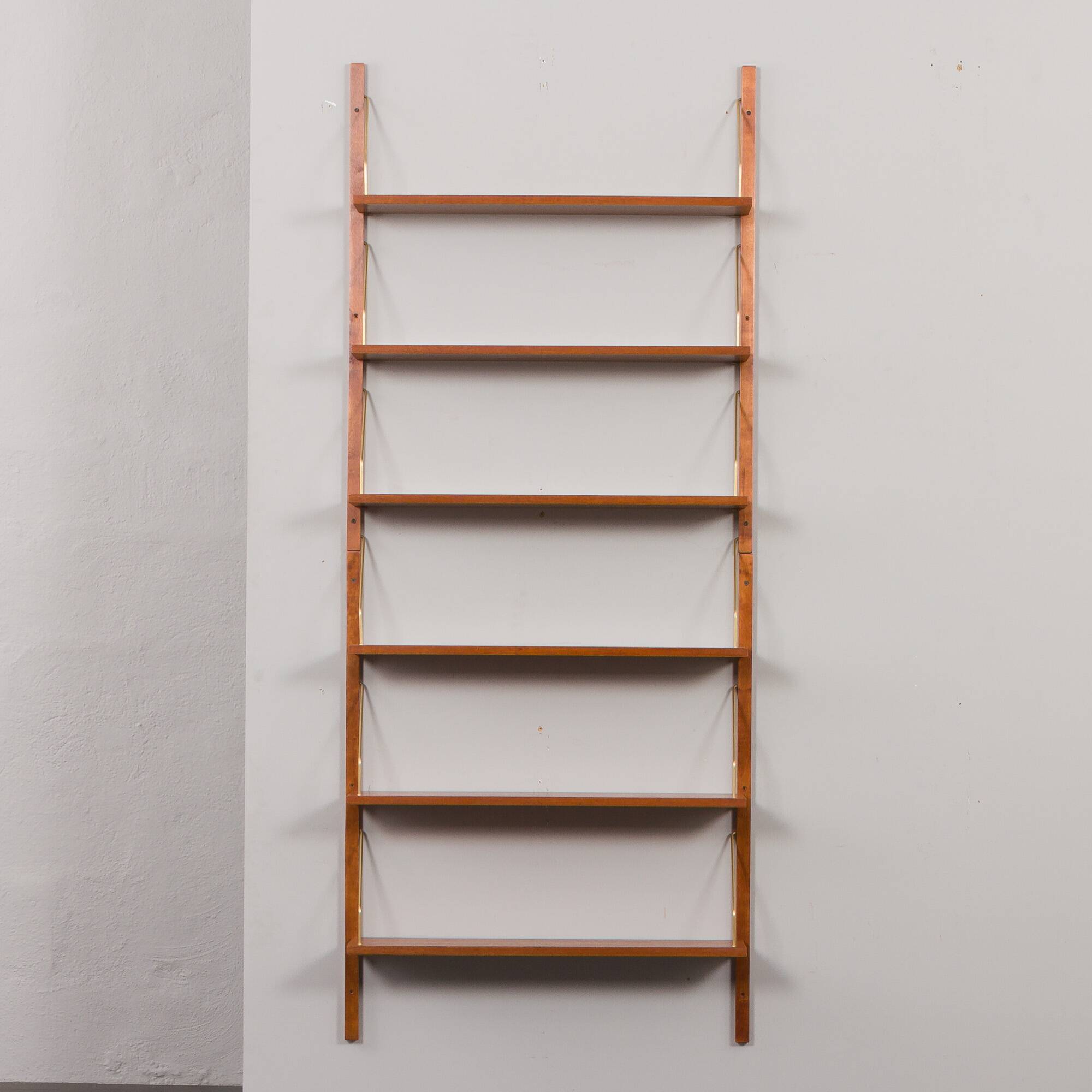 Set of 6 mid century modern renovated teak shelves