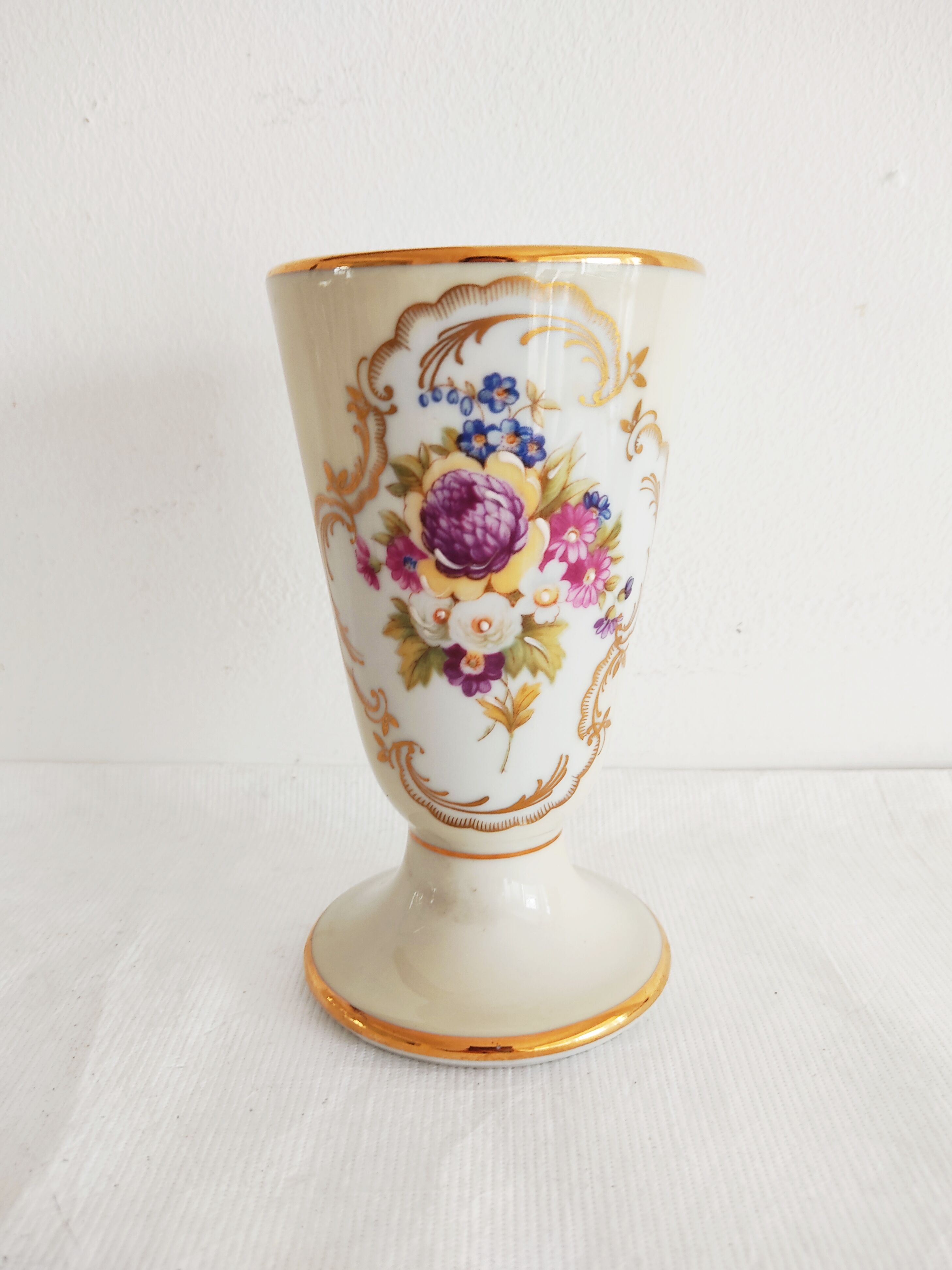 Limoges porcelain cone vase