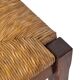 Vintage rattan stool with oak, 60s wabi sabi design, minimalist