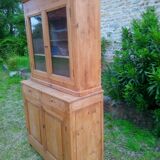 old two-body sideboard in vintage honey-colored pine