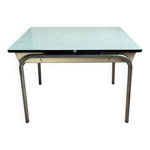 Table Formica vert d - rallonges