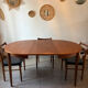 Vintage teak round table NF extendable