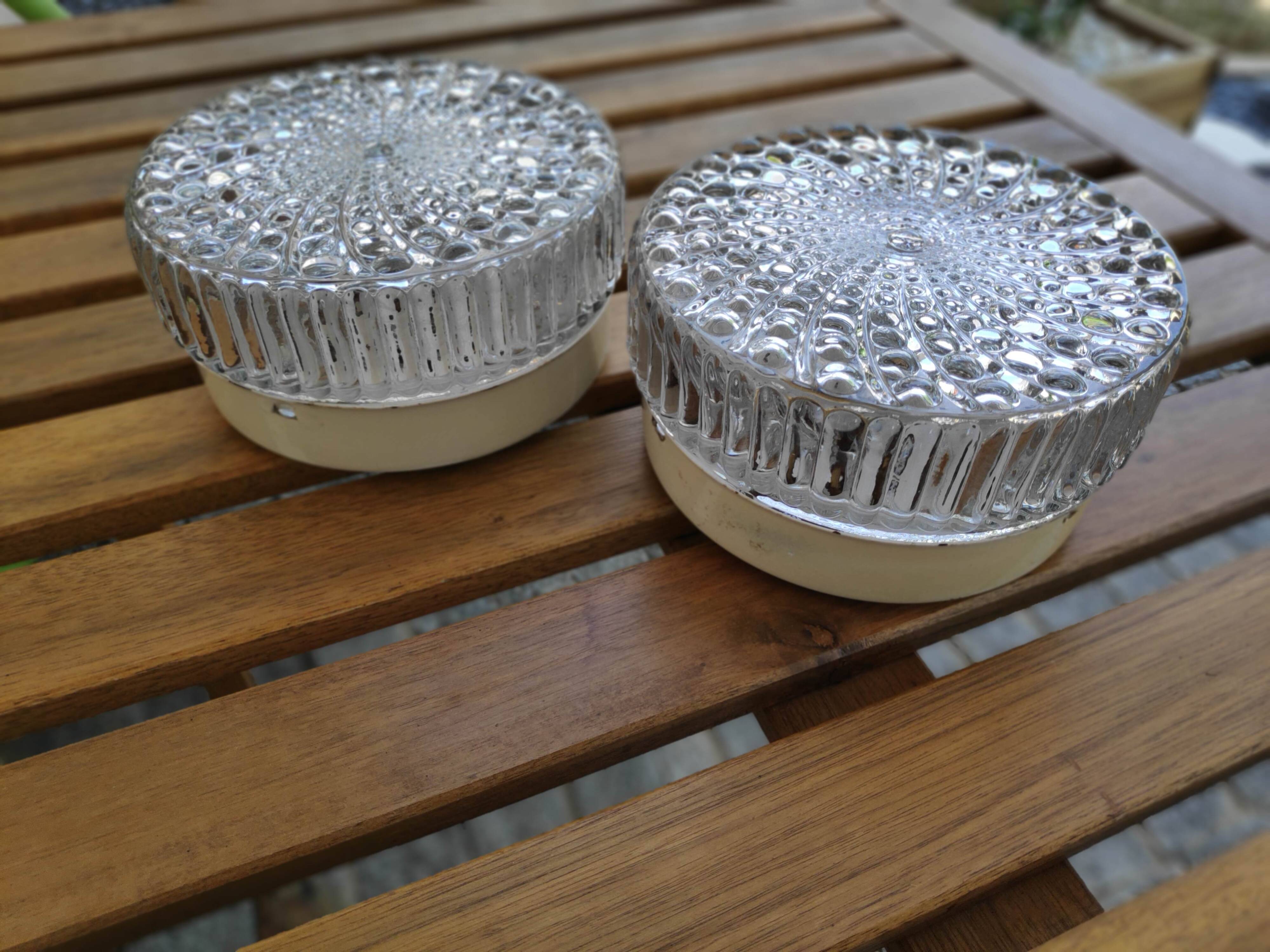 Set of 2 ceiling lights with a small bubble effect (L-0231)