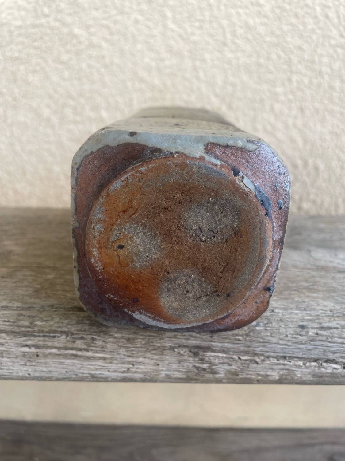 European studio ceramist. Unique vase with glaze.