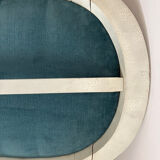 Blue velvet medallion armchair in Louis XVI style