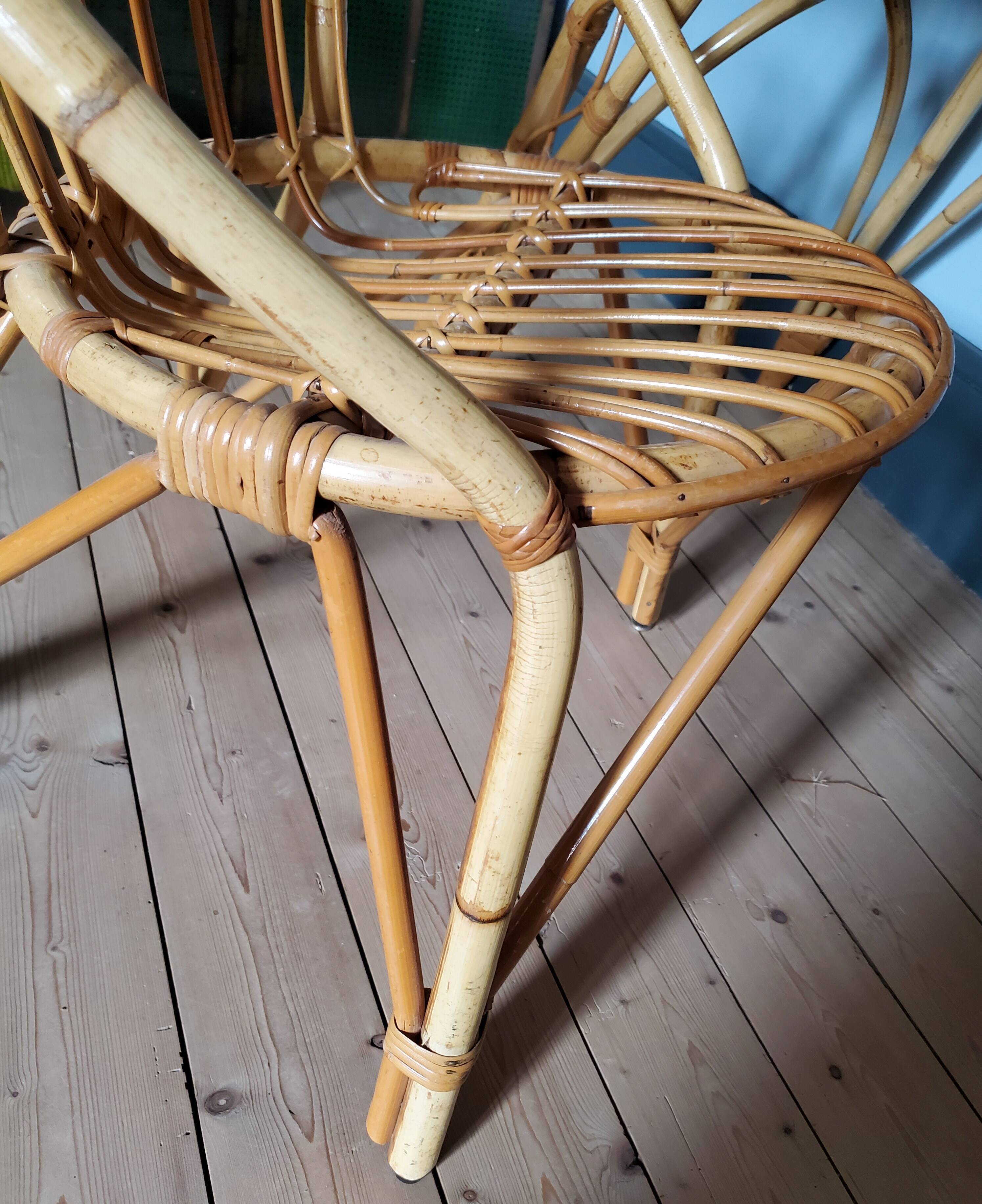 Rattan dressing table and chair 1960