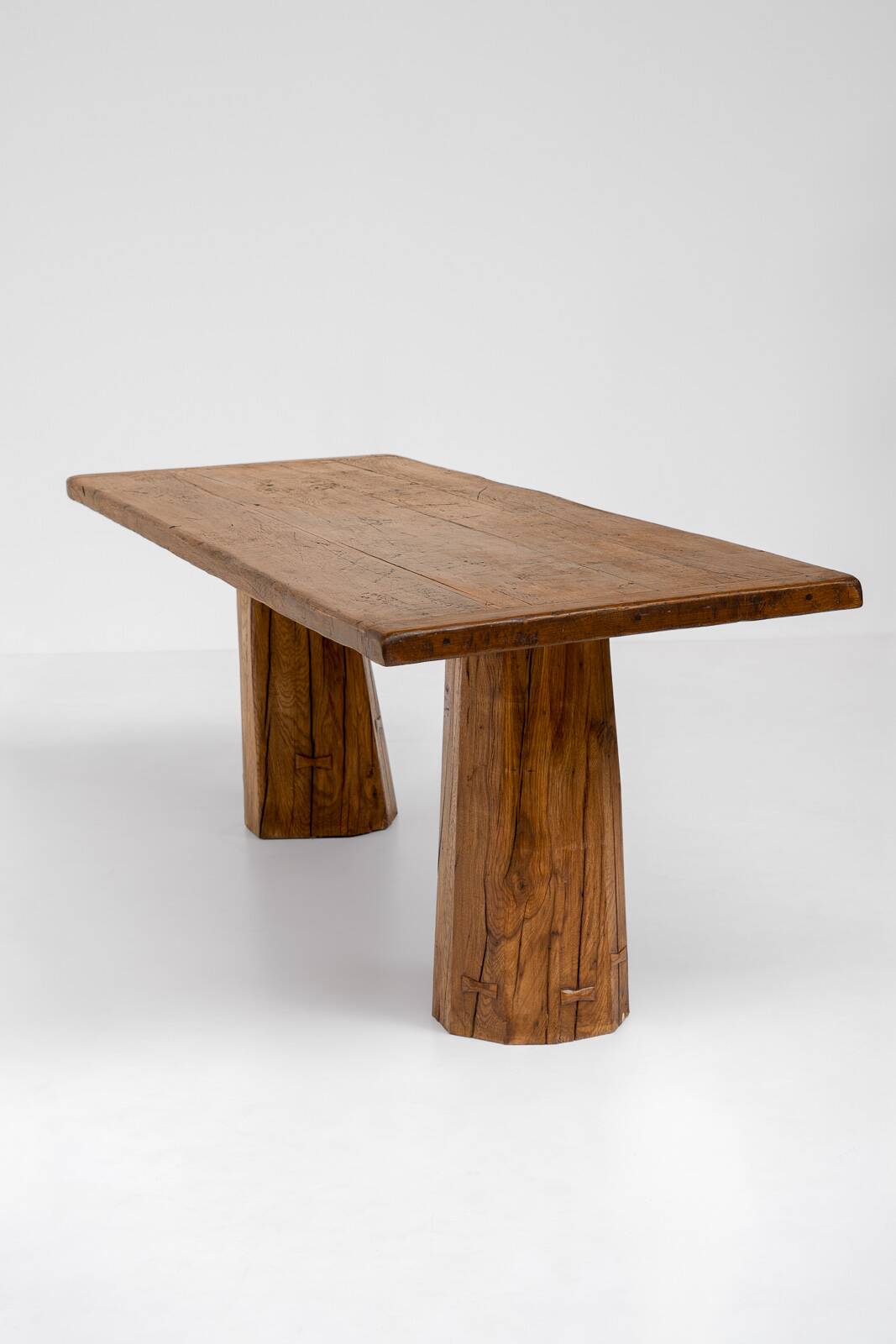 Sculptural Solid Oak Desk