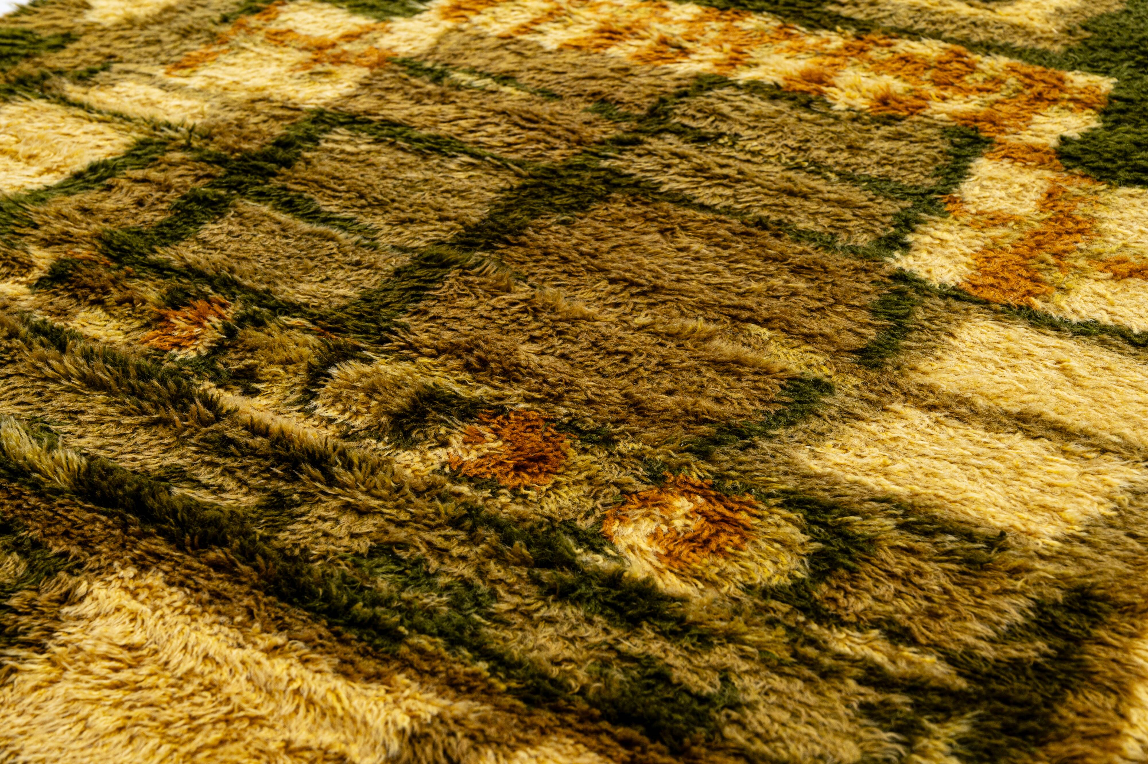 Vintage Scandinavian Style Rya Rug, 1970s