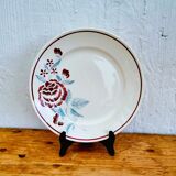 Set of 7 Badonviller Antibes plates with vintage floral decoration.
