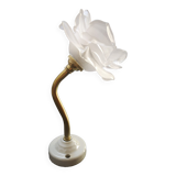 Applique ancienne tulipe pâte de verre forme fleur col de cygne laiton porcelaine art déco 1930