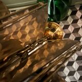 Smoked glass and metal chandelier
