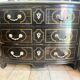 Commode, années 70 laque noire et bronze/laiton