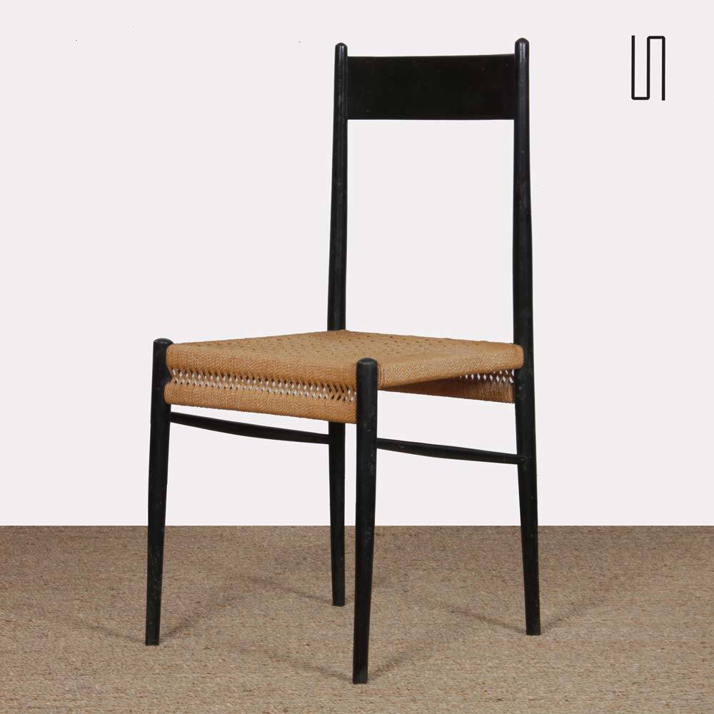 Vintage Italian wooden chair from the 1960s