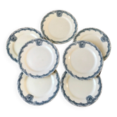 Lot de 7 assiettes plates Terre de Fer Salins modèle "Versailles" XIXème
