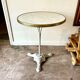 Table bistrot en fonte de fer grise et mélaminé beige ⌀ 60 cm