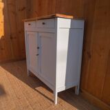 Buffet parisien en bois peint en blanc