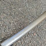 Vintage oval design table in smoked glass and chrome legs