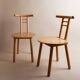 Light Wood Vintage Chair - 1980s Italian Minimalist, Japanese-Inspired, Solid Wood, Batch of 2