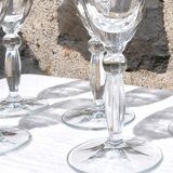 Set of 6 champagne flutes, swirling glass