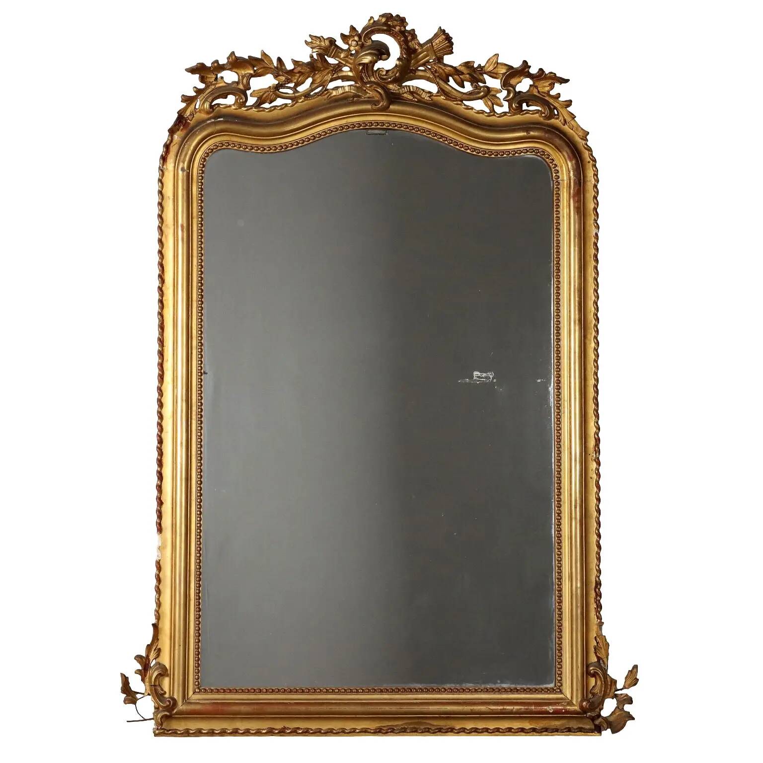 Eclectic antique mirror in gilded wood, Italy, 19th century