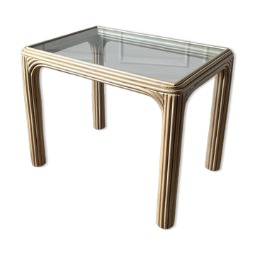 Golden rattan coffee table