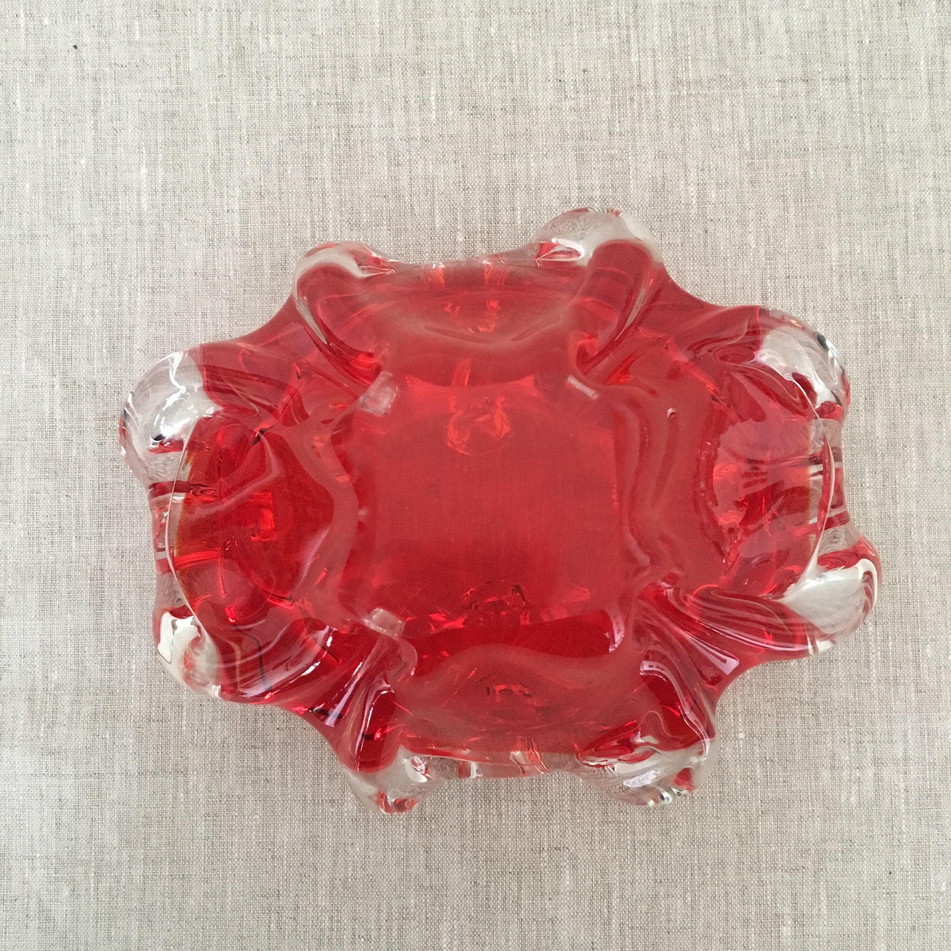 Red Murano ashtray