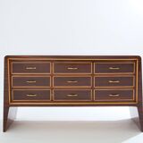 Commode de Paolo Buffa en palissandre sycomore et laiton vers 1940