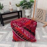 Berber pouf and handmade wool cushion 60 X 60 X 20 CM