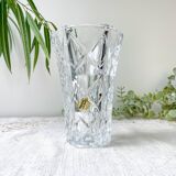 Small vintage vase in Cristal D'Arques geometric pattern