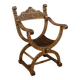 Dagobert armchair in walnut, Medieval style – Late 19th century