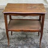 Louis XV solid wood serving trolley with curved legs from the 19th century