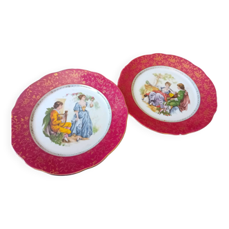 Limoges porcelain decorative plates, France