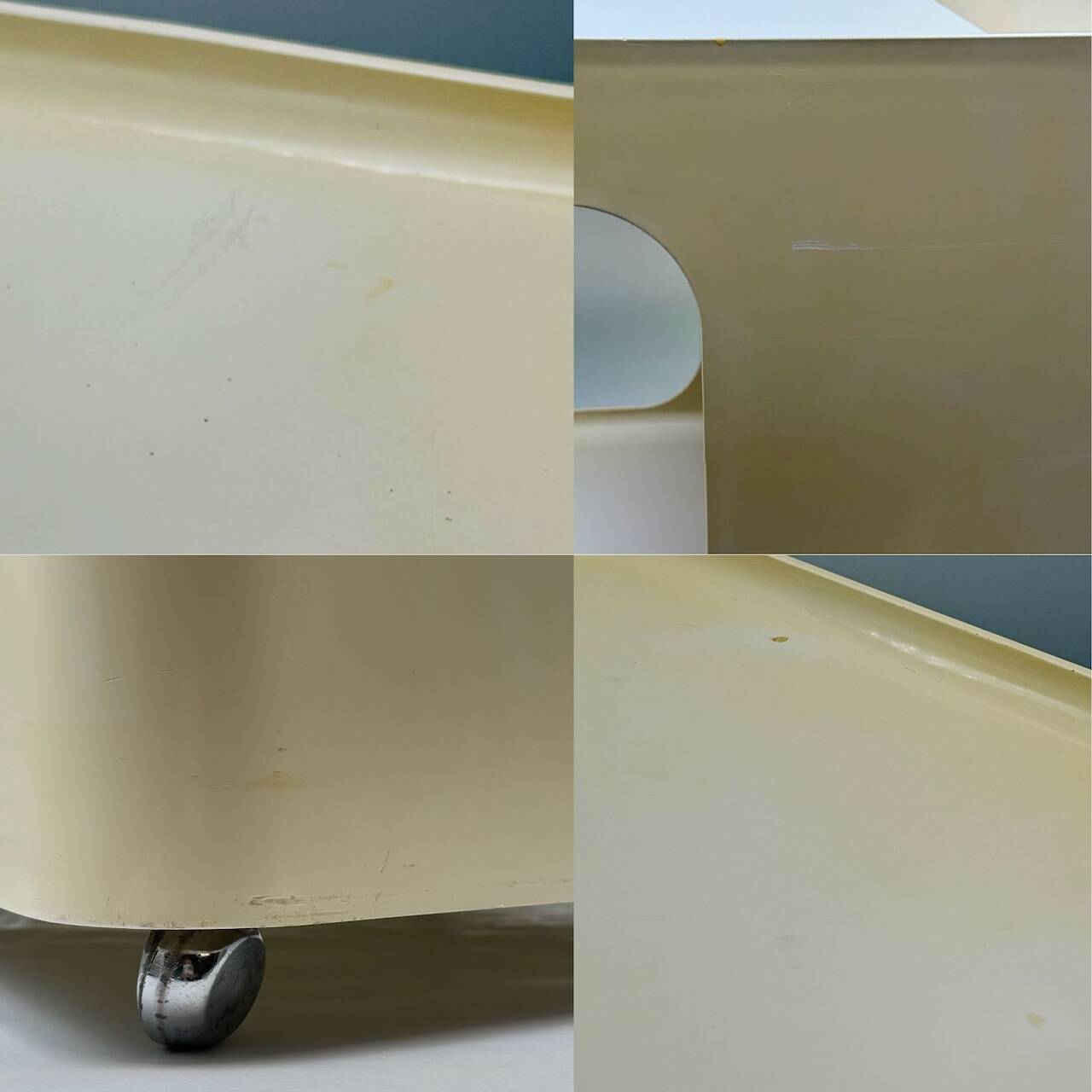 Rolling Bar Cart in Beige Plastic by Marcello Siard for Longato, Italy, 1970