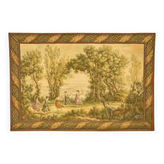 Grande tapisserie murale Gobelins Jules pansu scène pastorale
