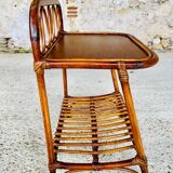 Bamboo and rattan side table, Italy, circa 1960s