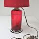 Red glass lamp and vintage brass