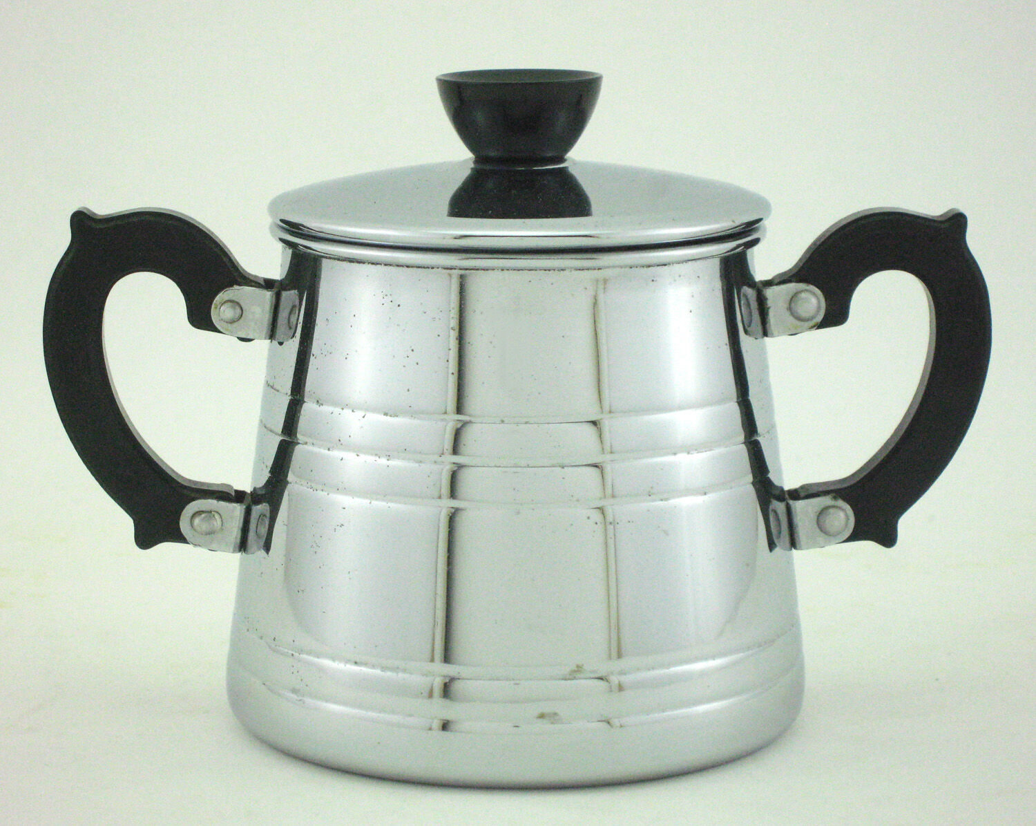 Antique chrome-plated copper sugar bowl - Menesa France - vintage 1940s