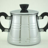 Antique chrome-plated copper sugar bowl - Menesa France - vintage 1940s