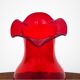 Red midcentury glass vase, Poland, 1970s