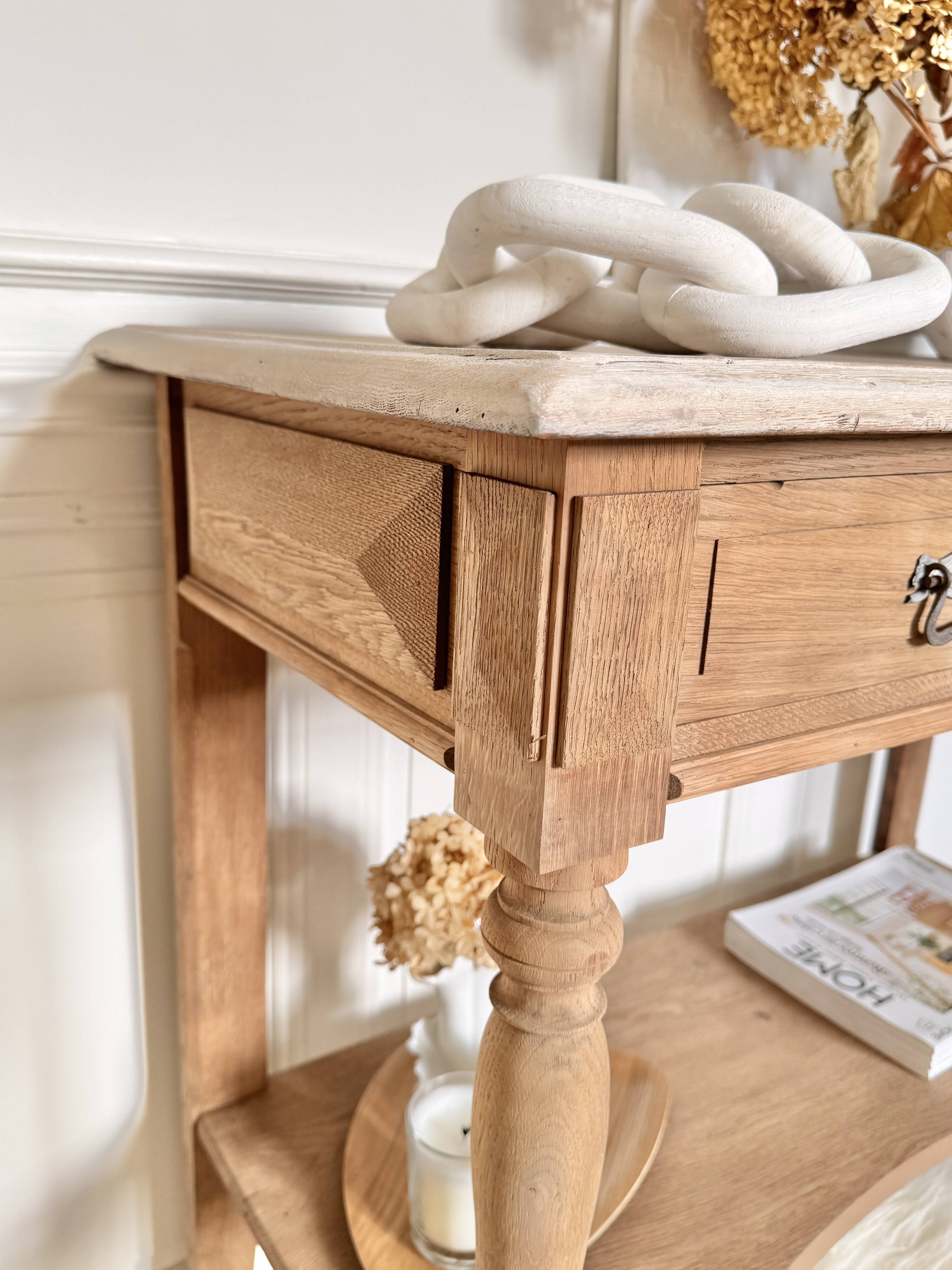 Raw wood console
