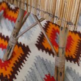Tiki bar, rattan bar and two stools